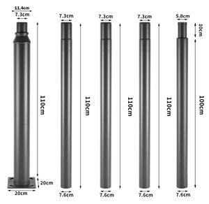 Brilagi - Stâlp metalic pentru iluminat exterior, 5 m, diam. 58 mm, antracit