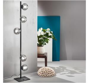 Ondaluce - Lampadar MONILE, 5xE14/10W/230V, 170 cm, negru/negru fumuriu