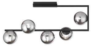 Ondaluce - Candelabru cu tijă MONILE 5xE14/10W/230V negru/negru fumat