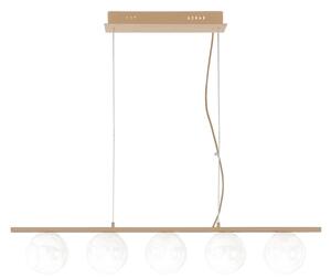 Ondaluce - Lustru suspendat pe cablu MONILE 5xE14/10W/230V auriu/alb