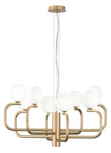 Ondaluce - Lustră suspendată pe cablu JEPPY, 8x G9, 7W, 230V, diametru 78,5 cm, auriu/alb