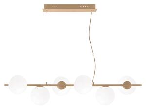 Ondaluce - Lustră suspendată pe cablu MONILE, 6xE14/10W/230V, auriu/alb