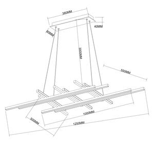 Ondaluce - Lustră LED reglabilă pe cablu MOVIDA LED/114W/230V auriu