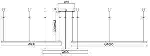 Ondaluce - Candelabru suspendat LED dimabil pe cablu SOEL LED/28W/230V + LED/38W auriu