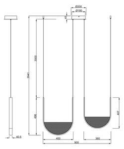 Ondaluce - Lustră LED dimabilă pe cablu LOTUS LED/55W/230V, auriu