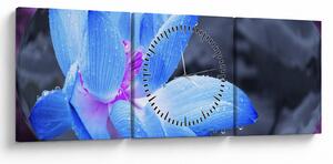Tablou florilor în detailu (cu ceas) (90x30 cm)