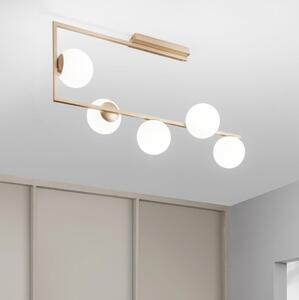 Ondaluce - Candelabru cu tijă MONILE 5xE14/10W/230V auriu/alb