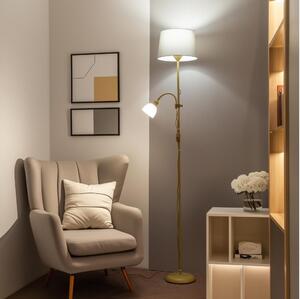 Brilagi - Lampadar CERIA, 1xE27/100W/230V + 1xE14/25W, auriu/gri