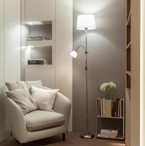 Brilagi - Lampă de podea CERIA 1xE27/100W/230V + 1xE14/25W crom mat/alb
