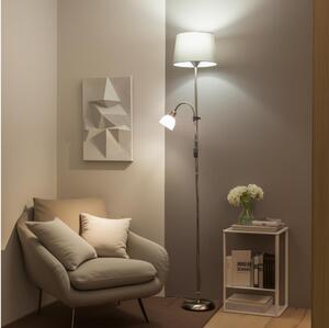 Brilagi - Lampă de podea CERIA 1xE27/100W/230V + 1xE14/25W crom mat/gri