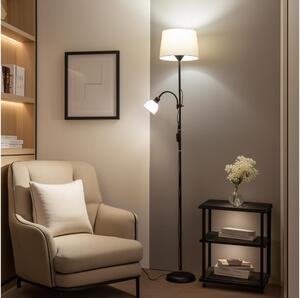 Brilagi - Lampadar CERIA 1xE27/100W/230V + 1xE14/25W negru/bej