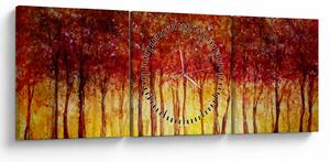 Tablou - Pictura pădurii cu frunziș (cu ceas) (90x30 cm)