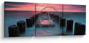 Tablou - Pietre în mare (cu ceas) (90x30 cm)