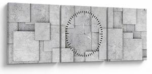 Tablou - Abstracție cu faianță de beton (cu ceas) (90x30 cm)
