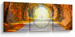 Tablou - Poarta din copaci (cu ceas) (90x30 cm)