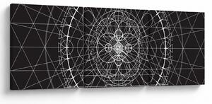 Tablou - Abstracție cu ceas (cu ceas) (90x30 cm)