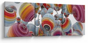 Tablou cu bile pictate (cu ceas) (90x30 cm)