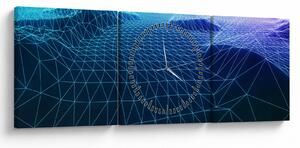 Tablou - Munți în model de calculator (cu ceas) (90x30 cm)