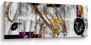 Tablou abstracției (cu ceas) (90x30 cm)