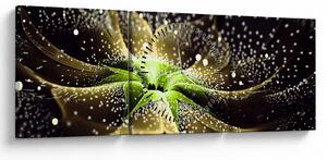 Tablou - Detaliu florii (cu ceas) (90x30 cm)