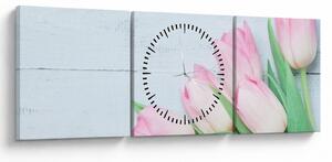 Tablou - Buchet de lalele (cu ceas) (90x30 cm)