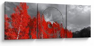 Tablou - Copaci în culorile toamnei (cu ceas) (90x30 cm)