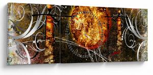 Tablou cu pictură epochală străveche (cu ceas) (90x30 cm)