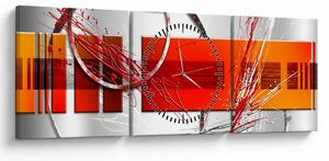 Tablou abstract (cu ceas) (90x30 cm)