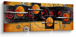 Tablou abstacției - Panete (cu ceas) (90x30 cm)