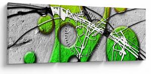 Tablou abstract (cu ceas) (90x30 cm)