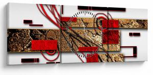 Tablou cu abstracție (cu ceas) (90x30 cm)