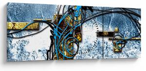 Tablou abstract (cu ceas) (90x30 cm)