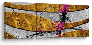 Tablou cu abstracție (cu ceas) (90x30 cm)