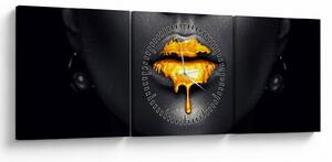Tablou - Buzele femeii (cu ceas) (90x30 cm)