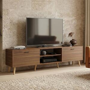 Comoda TV Goryna, culoare nuc, 180 x 35 x 48.6 cm