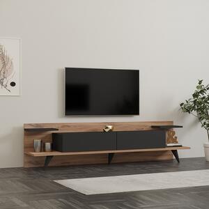 Comoda TV Astriva, culoare nuc cu antracit, 180 x 36.8 x 45 cm