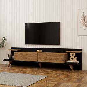 Comoda TV Astriva, culoare stejar cu antracit, 180 x 36.8 x 45 cm