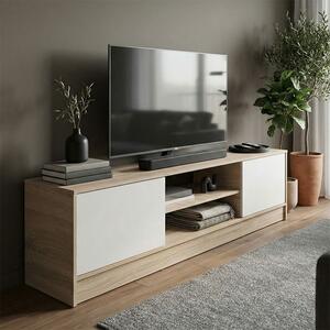 Comoda TV Sasora, nuanta sonoma-alb, 150 x 35 x 41.5 cm