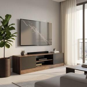 Comoda TV Sasora, nuanta stejar-antracit, 150 x 35 x 41.5 cm
