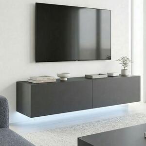 Comoda TV suspendata Rivana cu LED, culoare antracit, 120 x 35 x 30 cm