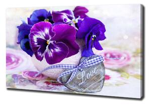 Tablouri tipărite pe pânză panseluțe violet