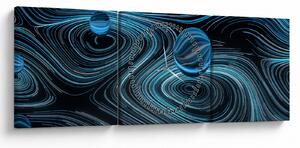 Tablou abstract (cu ceas) (90x30 cm)