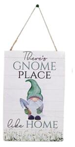 Placuta decorativa din lemn There's Gnome Place Like Home 30 cm