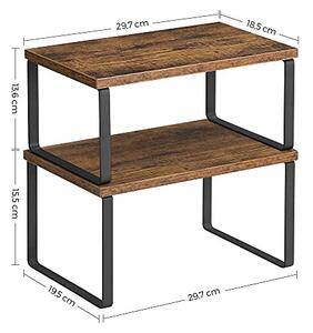 Set 2 rafturi bucatarie, Songmics, Antic-Negru, 30x19.5x15.6 cm