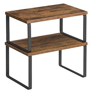 Set 2 rafturi bucatarie, Songmics, Antic-Negru, 30x19.5x15.6 cm