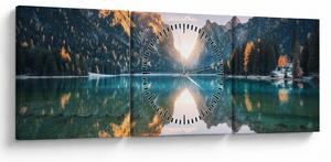 Tablou - Lacul montan (cu ceas) (90x30 cm)