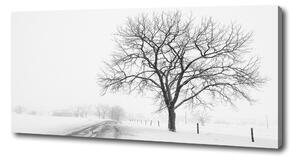 Tablou pe pânză canvas copac în timpul iernii
