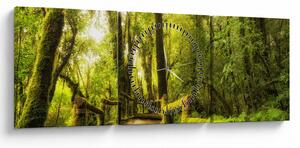 Tablou junglei cu mușchi (cu ceas) (90x30 cm)