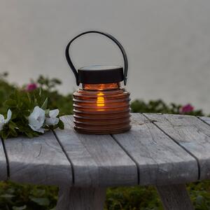 Sirius Lampă solară cu LED Aston Jar, înălțime 12 cm, chihlimbar/maro, IP44, Maro / Rugină, Sticlă