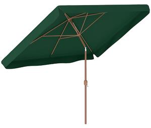 Outsunny Umbrelă de Grădină Înclinabilă cu Deschidere cu Manivelă, și Orificiu de Ventilație, 300x200x235 cm, Verde Închis | Aosom Romania